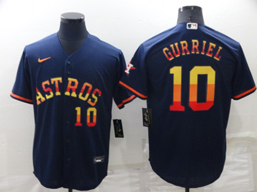 Men's Houston Astros #10 Yuli Gurriel 2022 Navy Cool Base Stitched Jersey